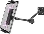 woleyi Tablet Wall Holder for 4-12.9" iPad, Metal Flexible Arm Tablet Wall Mount, Drill Base Phone Wall Stand for Home/Restaurant/Classroom/Gym, Fits iPad Pro Air Mini, Galaxy Tabs/Z Fold Series