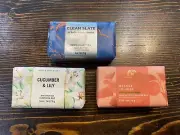 Bath + Body Works Soap Bar Bundle of 3 Orange Ginger, Clean Slate, Cucumber Lily