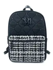 Badgley Mischka Big Diamond Quilted Nylon Backpack NWT 12 Inches
