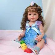 MineeQu 55 cm So Really Cute Cuddly Rooted Hair Reborn Baby Doll Silicone Vinyl Full Body Realistic Newborn Toddler Girl Dolls Children Birthday Set