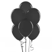 24 Latex Balloons 12" When Inflated Solid Colors - Black