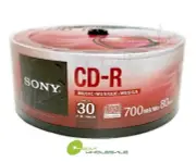 SONY Blank Music CD-R CDR Branded 80min Digital Audio 30 pack Media Disc