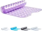 TranquilBeauty Non-Slip Bath Mat with Suction Cups | Purple 100x40cm/40x16in Extra Long Bathtub Mats | Machine-Washable, Latex-Free | Shower Mat Ideal for Elderly & Children