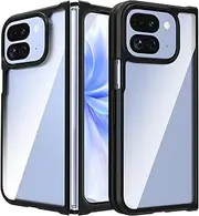 [RMOCR] Case for Google Pixel 9 Pro Fold, Clear Shockproof Phone Cover, Ultra-Thin Slim Fit Hard PC Protective Cases for Pixel 9 Pro Fold, Black