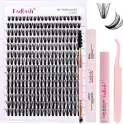 Eyelash Extension Kit 0.07 D 8-16Mm 50D Wispy Lashes Cluster Lashes Glue Bond an