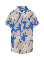 GUESS Blue Viscose Floral Shirt Size: 7, Viscose Rayon