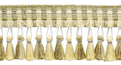 Large Knitted Tassel Fringe Trim, Color# I19 [Sold By The Yard]