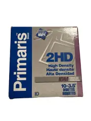 Primaris 3.5" IBM 2HD High Density Diskettes 10 Floppy Disks New
