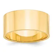 Solid 18K Yellow Gold 10mm Light Weight Flat Men's/Women's Wedding Band Ring Size 4.5