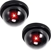 Dummy Fake Security Camera, Dummy Fake Security CCTV Dome Camera with Flashing Red LED Light, Outdoor Indoor Wireless Home Cam System Battery Powered Realistic Look for Home or Business Anti-Theft