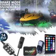 Snowmobile LED Premium Color Changing Lighting Kit UnderBody Glow Neon Pods 14pc