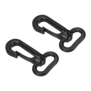 2pcs Plastic Swivel Snap Hook Lobster Clasp Buckle for Webbing Strap Black
