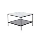 HomeStar Leonardo Marble Open Shelf Rectangular Coffee Table Metal Frame - White