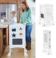 Guidecraft Classic Kitchen Helper Stool, White