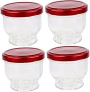 MAGICLULU 4pcs Pudding Glass Bottles Cubilose Jars Honey Bottle Design Heat Resistant Dessert Containers