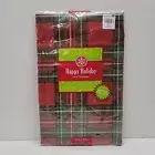 Elrene Christmas Holiday Vinyl Tablecloth Square 52" x 52" Red & Green Plaid