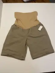 GAP Maternity Size 4 Shorts Tan/ Brown 8” inseam Full Panel