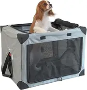 Shinsei International Pet Carrier Dog Cat Carrier Folding Cage Pet Crate M Size Gray