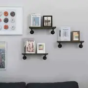 Industrial Wall Mount Iron Pipe Shelf Holder Bracket for Wood Floating Shelves