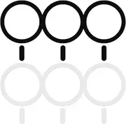 6 Pack Universal Metal Rings Sticker Compatible with iPhone 13 12 Pro Mini Max, Ultra-Thin Car Charger Conversion Accessories (NO Magnet), Black,White