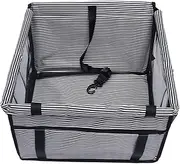 BCOATH Hanging Booster Seat for Dogs Breathable Collapsible Pet Vehicle Seat with Safety Belt Slip Design and Striped Mesh Keeps Pets Secure and Comfortable During Travel