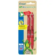 Pilot Acroball Retractable Ballpoint Pen 0.7mm Red 2 Pack