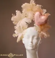 Valentine's Tea Kentucky Derby Fascinator Pink Peach Royal Ascot Hats Heart