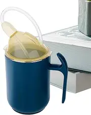 Sippy Cup for Adults, Elderly Sippy Cup, Spill Proof Adult Sippy Ta (with Straw), Stainless Steel Dysphagia Ta, Adult Drink Cup for Elderly