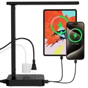 Power Strip with LED Desk Lamp, 2 Outlets 2 USB Ports(A+C) 3 Modes 3 Level To...