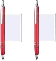 BWESOO 2Pcs Red Pen With Cheat Sheet, Retractable Paper Ball Point Pens For School Office Stationary Products Color Ballpoint Pens