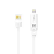 Rock CAB-ROC-2IN1WH Cobblestone 2 in 1 8Pin Lightning/Micro Charge & Sync Flat cable 1m White