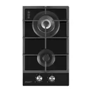Devanti Gas Cooktop 30cm Gas Stove Cooker 2 Burner Cook Top Konbs NG LPG Black