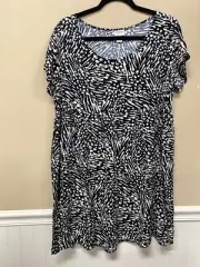Mossimo Supply Company Black Cream Short Dress Size XL Rayon NWT