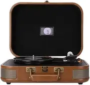 Vintage Suitcase， Turntable with Bluetooth & USB - Classic Wooden Retro Style
