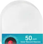 50 Pack of Anti-Static & Dust Vinyl Record Inner Sleeves. Rounded Acid-Free LP S