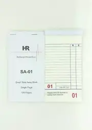 25 X Mid Takeaway Single Copy Restaurant Docket Order Book SA01 90x172