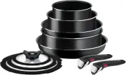 Ingenio Easy on Pots & Pans Set, 10 Pieces, Stackable, Removable Handle, Space S