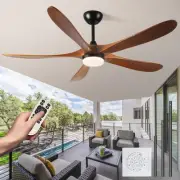 62-inch Large Outdoor Ceiling Fan with Remote Control and Light with Three-Co...