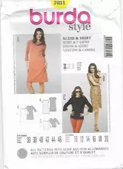 B23 BURDA 7031: DRESS OR TOP SIZE 10-20 SEWING PATTERN