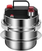 JISADER Compact Pressure Cooker and Rice Steamer for Various Cooktops, Mini Soup Pot for Home Use, 1.6L