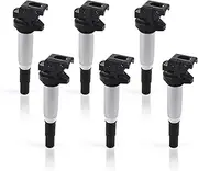 UF667 Ignition Coil Pack Set of 6 for 2001-2017 BMW 3-Series 325i 328i 335i N52 N54 M3 M5 S65 S63 X5 X6 2.5L 3.0L 4.4L 6.0L N55 OE Replacement 12137571643 High Performance Coil Packs UF522 UF570