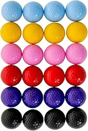 [Thorza] Colored Golf Balls - Multicolored Set of 6, 12, 24 for Kids Mini Golf, Putting Practice and Children Training