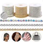 10M/Roll Crystal AB Rhinestone Chain for Needlework Fabric Sewing Trimmings DIY