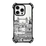 iPhone 16 Pro Bounce Case MagSafe Compatible London toile transparent