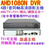 MAX安控-AHD DVR4路1聲1080N類比AHD-NH網路NVR高清1080P畫面監控主機手機遠端監控HDMI輸出