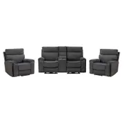 Dynasty 2+1+1 Electric Fabric Recliner Suite - Charcoal