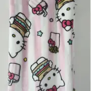 Hello Kitty Blanket Cheeseburgers And Fries Pink And White Stripes