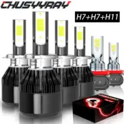 H7 H7 H11 For Smart Fortwo 2008-2015 LED Headlight Hi Lo Fog Light Bulbs 6000K (for: Smart)