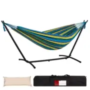 Double Camping Hammock Free Standing With Pillow Carrying Storage Bag