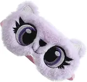 HOLIDYOYO 1Pc Adorable Cartoon Plush Eye Mask Big Eye Design Soft Nap Eye Shade for Sleeping Lightweight for Travel and Relaxation
